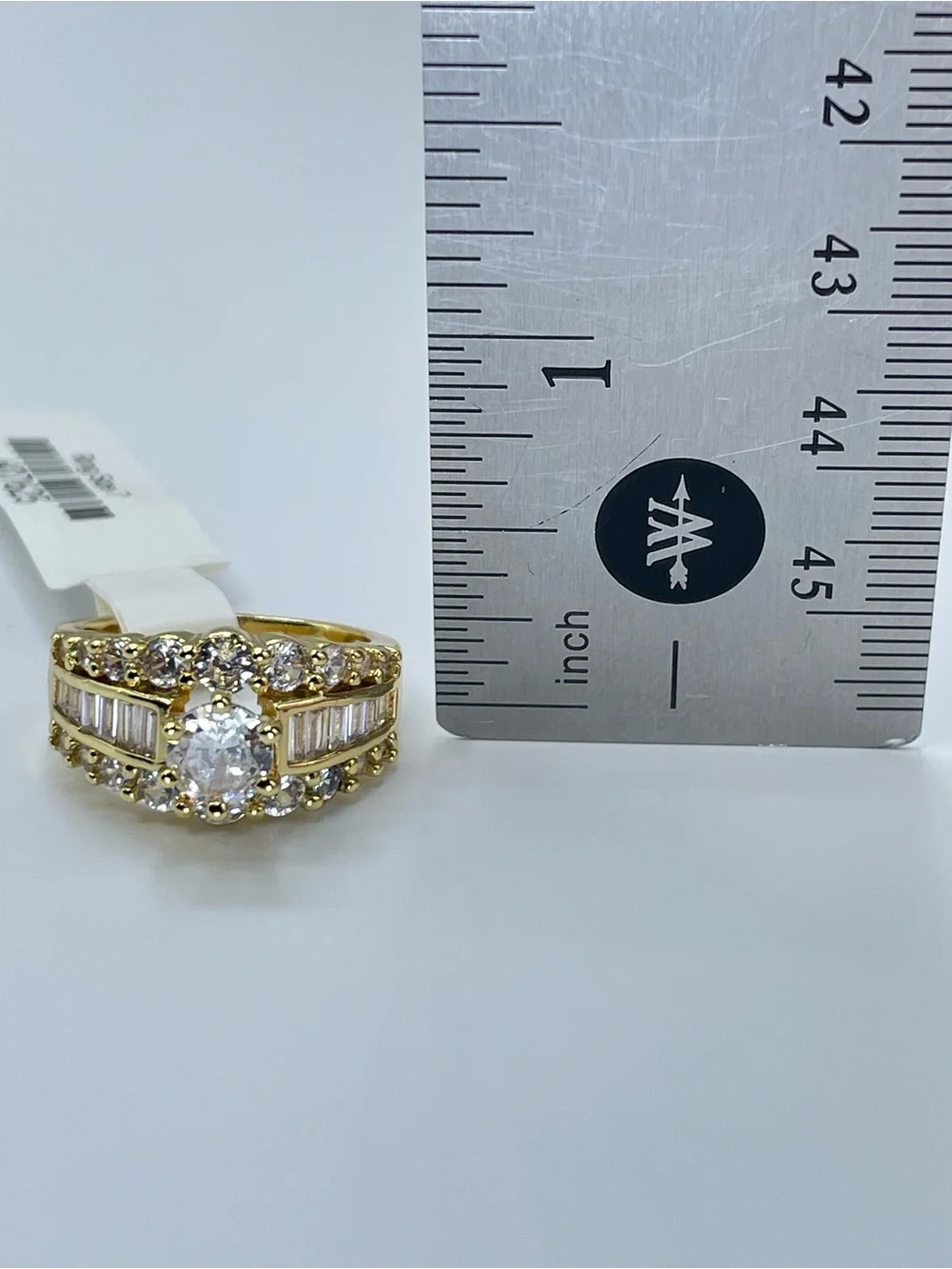 Swarovski Crystals Elements White Crystal Art Deco Bridal Ring Sz 7
